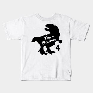 Dinosaur Four Birthday Kids T-Shirt